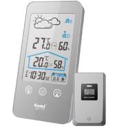 Estación Meteorológica Sami LD-1117 - Táctil, alarma, luz LED, Temperatura interior y exterior, gris