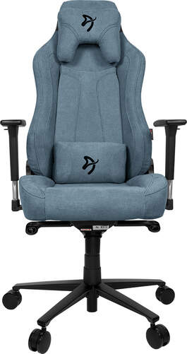Silla Gaming Arozzi Vernazza Soft Fabric Azul - Elevador de gas, inclinable, reposabrazos 3D