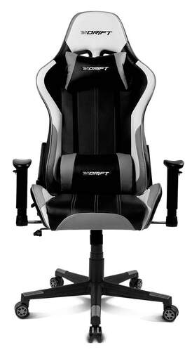 Silla Gaming Drift DR175 - Reposabrazos 2D, Piston Clase 4, Ruedas Nailon, Altura Ajustable, Gris
