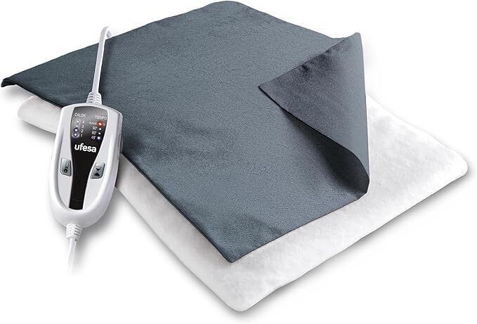Almohadilla el&eacute;ctrica Ufesa 2PH - 110 W, 46x34 cm, 4 Temperaturas, 2 Modos, 3 Temporizadores, Gris
