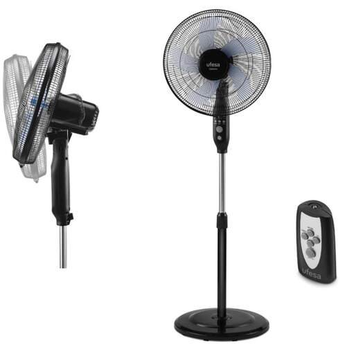 Ventilador Pie Ufesa Dakota - 50W, Diámetro 40cm, Altura Regulable 134cm, Mando, Temporizador