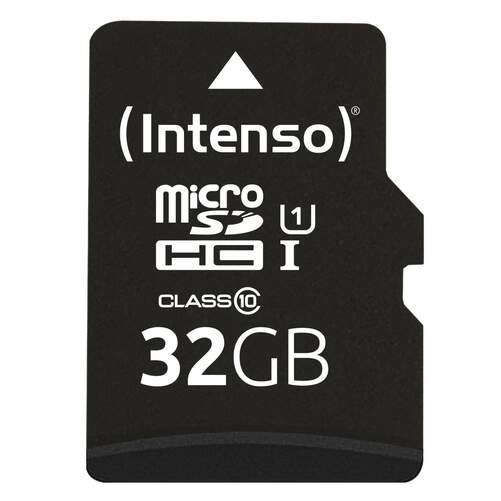 Tarjeta Micro SD Intenso 32 GB - Incluye adaptador SD a MicroSD, hasta 90 mb/s