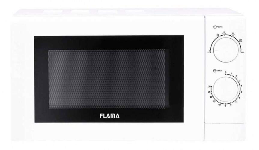 Microondas Flama 1806FL - 20 litros, 700 W, 6 niveles de potencia, temporizador, blanco