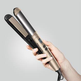 PLANCHA PELO ROWENTA SF4641 GLAM%%%amp;SHINE 2EN1 RIZAD