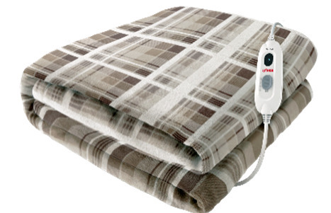 Manta Ufesa Fluffy Plus XL - 120 W, 220x200 cm, 3 Temperaturas, Autoapagado, Marrón, Beige