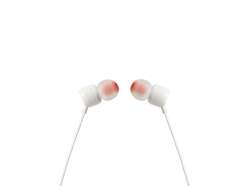 Auriculares JBL Tune 100 con cable - 20-20000 Hz, cable plano, micr&oacute;fono integrado, blanco