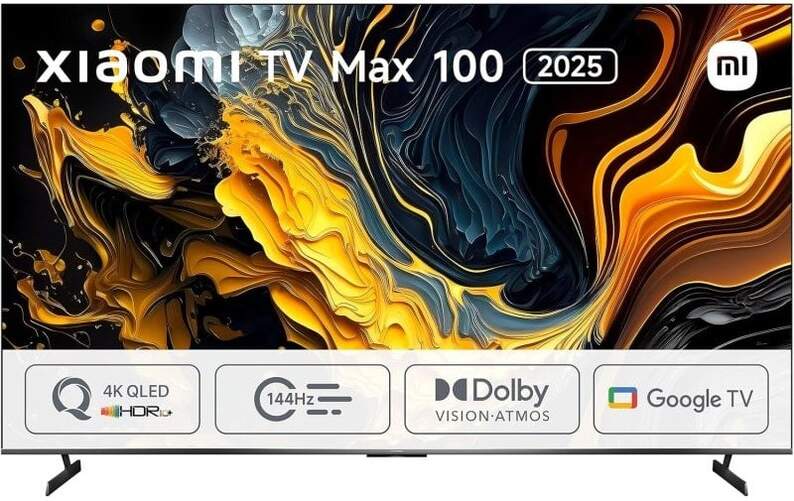 TV Xiaomi 100" MAX QLED 2025 - 4K Ultra HD, Google TV, 144 Hz, 30 W, HDR10+