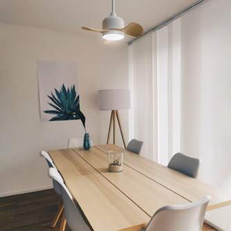 VENTILADOR TECHO SULION LILY 18W 56CM BCO/MADERA