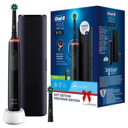 Cepillo Dental OralB Pro 3 3500 + Estuche - Sensor Presión, 3 Velocidades