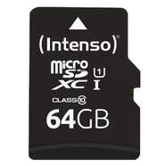 Tarjeta Micro SD Intenso 64 GB - Incluye adaptador SD a MicroSD, hasta 90 mb/s