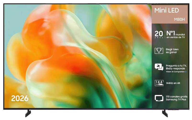 TV Samsung 75" MiniLED TU75M80H - 4K Ultra HD, NQ4 AI Gen2 Smart TV Tizen 240 Hz, 20W, HDR10+