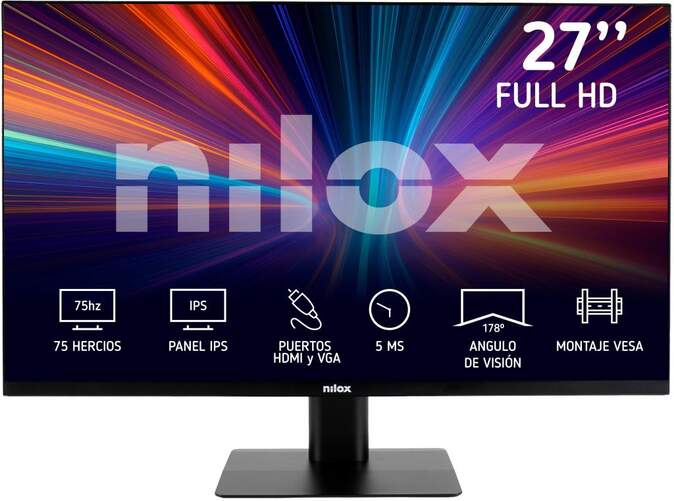 Monitor 27" Nilox NXM27CRV01 - Pantalla Curva, 165 Hz, Tiempo respuesta 1 Ms, HDMI