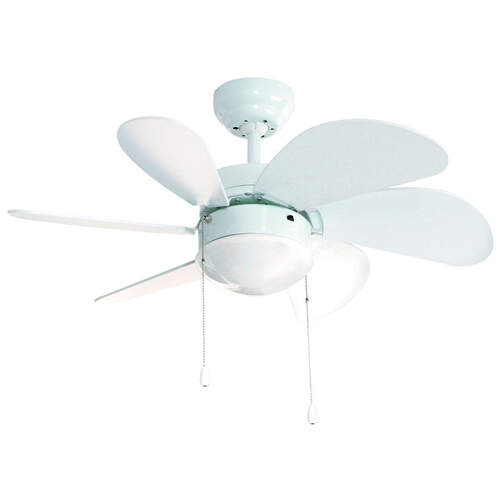 Ventilador de techo FM VT-90B - 60W, 80cm, 6 Palas madera, Iluminación, 3 Velocidades