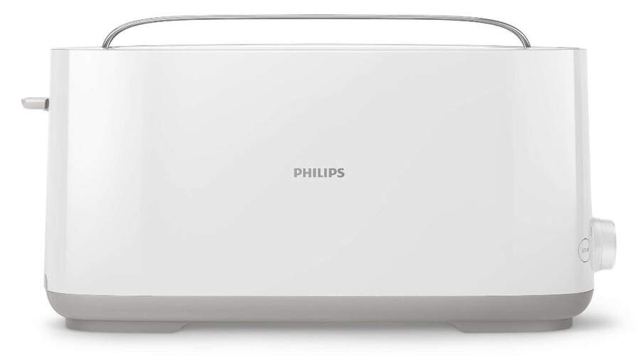 Tostador Philips HD2590/00 - 1 Ranura, 8 Ajustes, Rejilla superior, Recogemigas, 870 - 1030W, Blanco