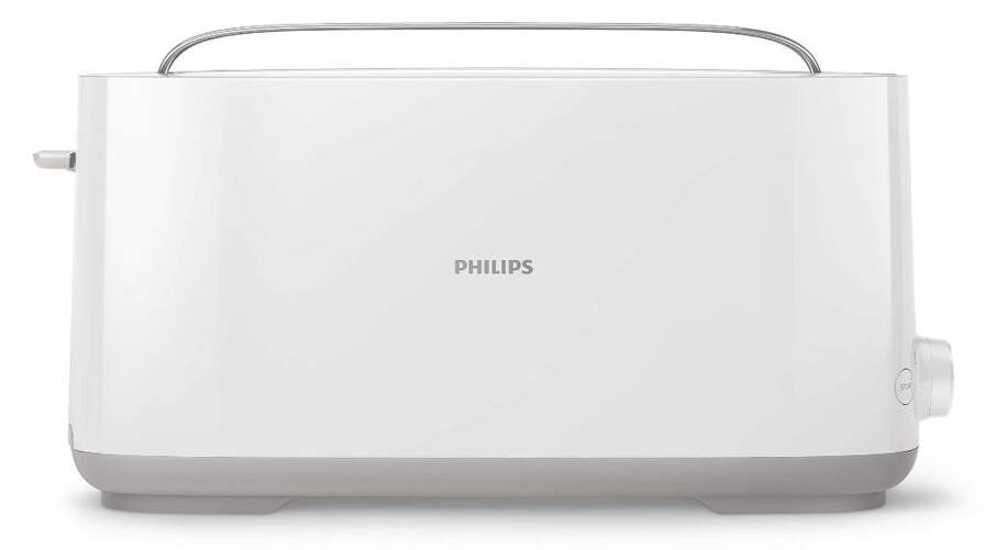 Tostador Philips HD2590/00 - 1 Ranura, 8 Ajustes, Rejilla superior, Recogemigas, 870 - 1030W, Blanco