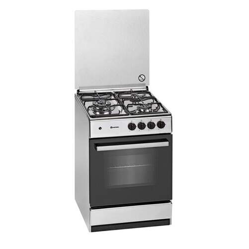 Cocina Gas Natural Meireles G540X - 3 Fuegos, 54x60cm, V&aacute;lvula Seguridad, Acero Inox
