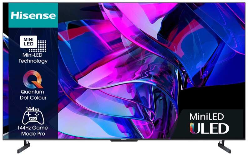 TV 75" MiniLED Hisense 75U7KQ - 4K 120Hz, FALD, Smart TV, HDR10+, Dolby Vision/Atmos 40W, HDMI 2.1