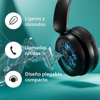 AURICULARES PHILIPS TAH5209BK BT DIADEMA HASTA 65H