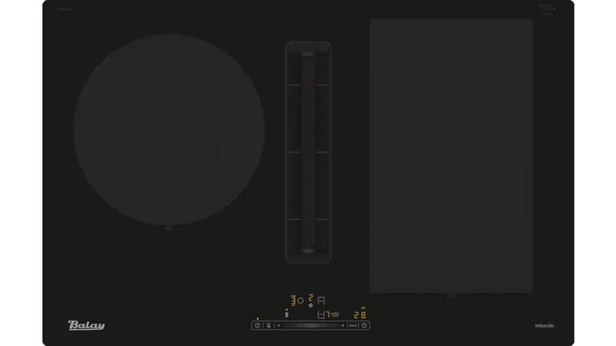 Placa Inducción Balay 3EBC989LU 80cm - Extractor Integrado 622m3/h, 3 Zonas (2 Flex), 7400W