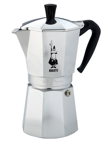 Cafetera Italiana Bialetti Moka Express - Aluminio, 9 Tazas, Inox, Negro