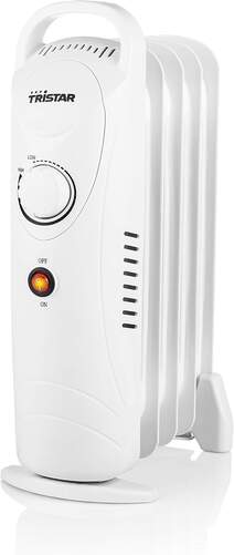 Radiador de aceite Tristar KA5103 - 500 W, 5 elementos, sin ruedas, blanco