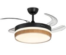 Ventilador techo Artica AVTECHR72NM - Retr&aacute;ctil, 72W, LED, Mando, Temporizador, Negro Madera