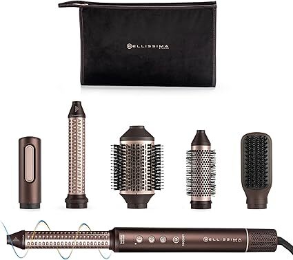 Moldeador Bellissima Prodigy - 1200 W, 6 accesorios, Negro, Rosa oro