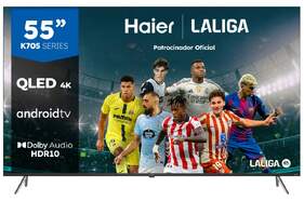 TV Haier 55" QLED H55K705UG - 4K Ultra HD, Smart TV Android 11, Bluetooth 5.1, HDR10