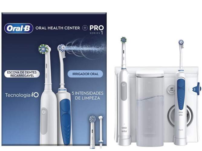 Irrigador Dental Oral B MD20 + Cepillo Eléctrico Oral B Pro 1 -  5 Modos Presión, Sistema 3D