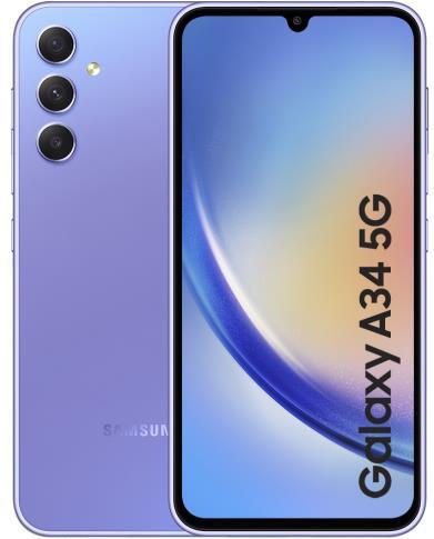 Samsung Galaxy A34 5G 6/128GB Violeta - 6.6" FHD+ 120Hz, Mediatek 1080, 48+8+5/13Mpx, 5000mAh 25W