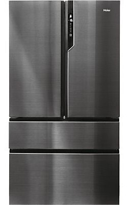 Frigorífico Americano Haier HB26FSNAAA - Clase E, 190x100cm, 750L, 4 Puertas, Inox Titanio