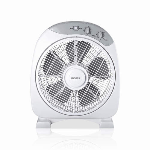 Ventilador suelo Haeger Home Wind - 40W, 30cm, 3 velocidades, temporizador 60 min