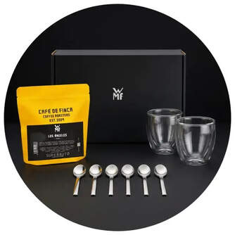 WELLCOME KIT CAFE WMF (2 VASOS/6 CUCHARILLAS/CAFE)