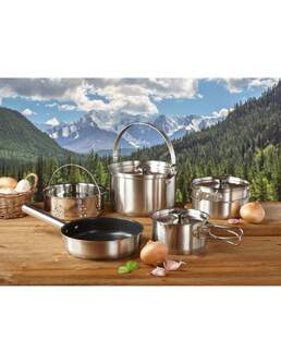 BATERIA COCINA INOXIBAR KAMPING 5PZ 2TAP 61117