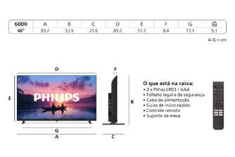 TV PHILIPS 40%%%quot; 40PFS6000 FHD SMART TV PIXEL PLUS
