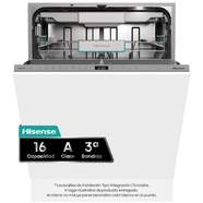 Lavavajillas Integrable HIsense HV16A - 60 cm, Clase A-10%, Capacidad 16 Servicios, tercera bandeja