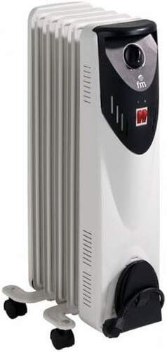 Radiador Aceite FM RW-10 - 1000W, 5 Elementos, Termostato Seguridad, Recogecables