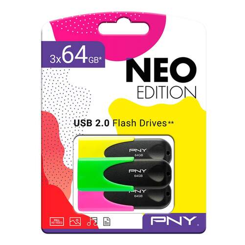 Memoria USB (Pack 3) PNY Edition 64GB - USB 2.0