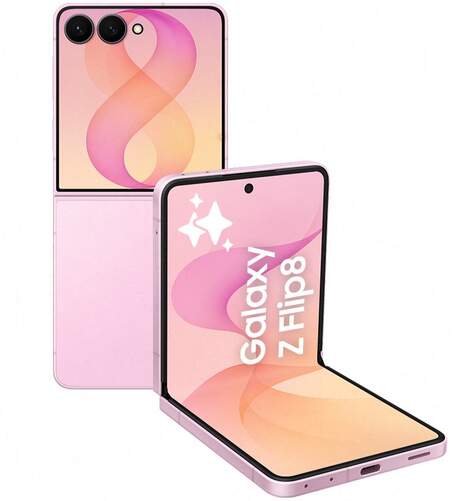 Samsung Z Flip8 12/512 GB Rosa - Pantallas 6,9" y 4,1", 4300 mAh, 50+12 MP, Dynamic AMOLED 2X