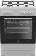 Cocina Beko FBE62120WD - 4 fuegos, Gas Natural, 60 cm, luz interior, Blanco y Negro