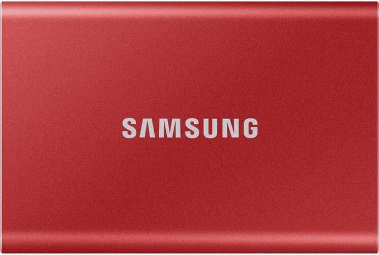 Disco Duro Samsung 1TB Serie T7 MU-PC1T0R/WW - SSD Rojo, 1050/1000 MB/s lectura/escritura