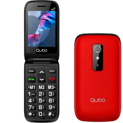 Tel&eacute;fono m&oacute;vil Qubo P-220RD 4G - Pantalla 2,8", 1000 mAh, c&aacute;mara CMOS 0,3 mp, compatible MicroSD