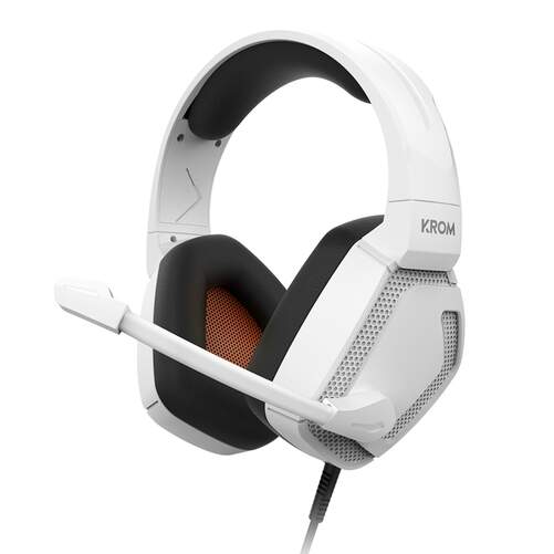 Auriculares Krom Kopa PRO - Para PC, PS4, PS5 y Switch, control de volumen, luz RGB, Blanco