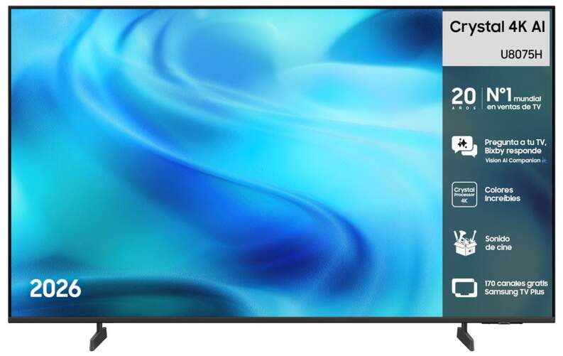 TV Samsung 50" LED TU50U8075H - Crystal UHD, 120Hz, Samsung Vision AI, Altavoces 20W, HDR10+