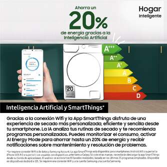 SECADORA SAMSUNG DV90DG52A0AEEC 9K BC BCA WIFI