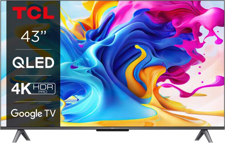 TV 43" QLED TCL 43C649 - 4K HDR Pro, Google TV, Dolby Vision/Atmos 20W, Game Master HDMI 2.1