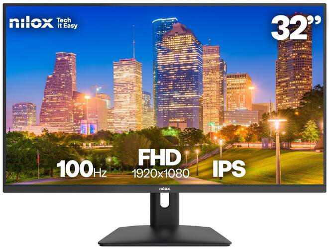Monitor NIlox 32" NXM32FHD1002 - Full HD, Pantalla IPS, 4 ms de respuesta, 100 Hz, puerto HDMI y VGA