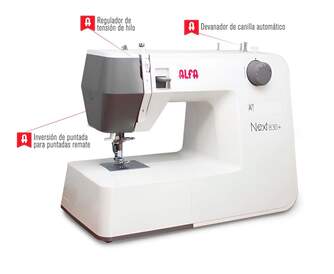 MAQUINA COSER ALFA NEXT 830  ENHEBRA AUTO 19PUNT