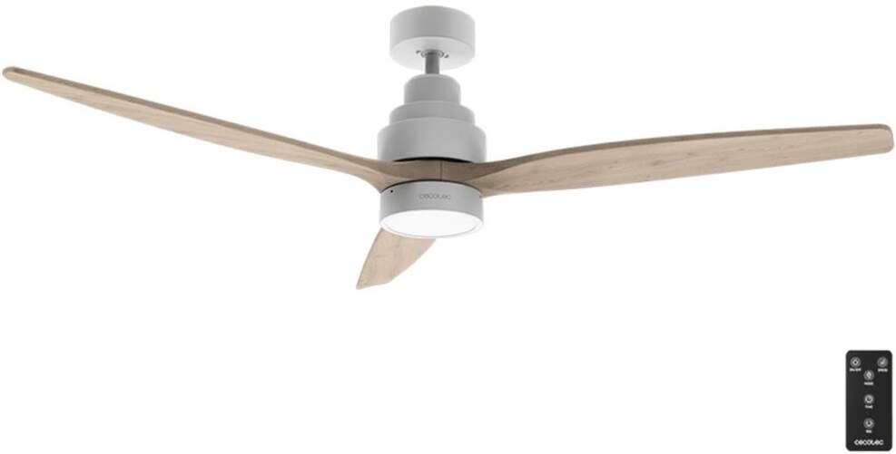 Ventilador Techo Cecotec EnergySilence Aero 5300 White - Motor DC 35W, 132cm, Mando, Temporizador