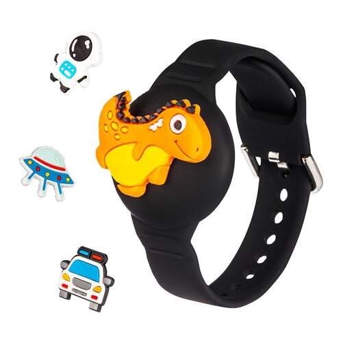 Pulsera localizadora DCU Charmband - Rastreador dual compatible con iOS/Android, negra